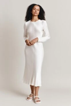 Mari Satin Midi Dress Ivory 14 Mari Satin Midi Dress Ivory -Top Sell Dress Sales Store D06G041 M12 27993 650px 964px