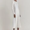 Mari Satin Midi Dress Ivory