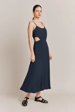 Lila Midi Dress Navy -Top Sell Dress Sales Store D06G042 K10 27374 650px 964px