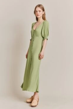 Coco Crepe Midi Dress Leaf Green -Top Sell Dress Sales Store D06G043A J22 27567 650px 964px