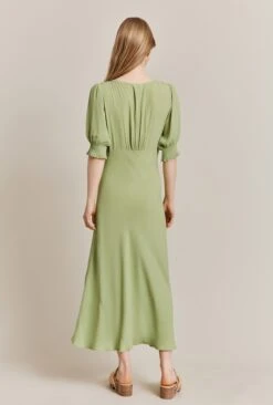 Coco Crepe Midi Dress Leaf Green -Top Sell Dress Sales Store D06G043A J22 27569 650px 964px