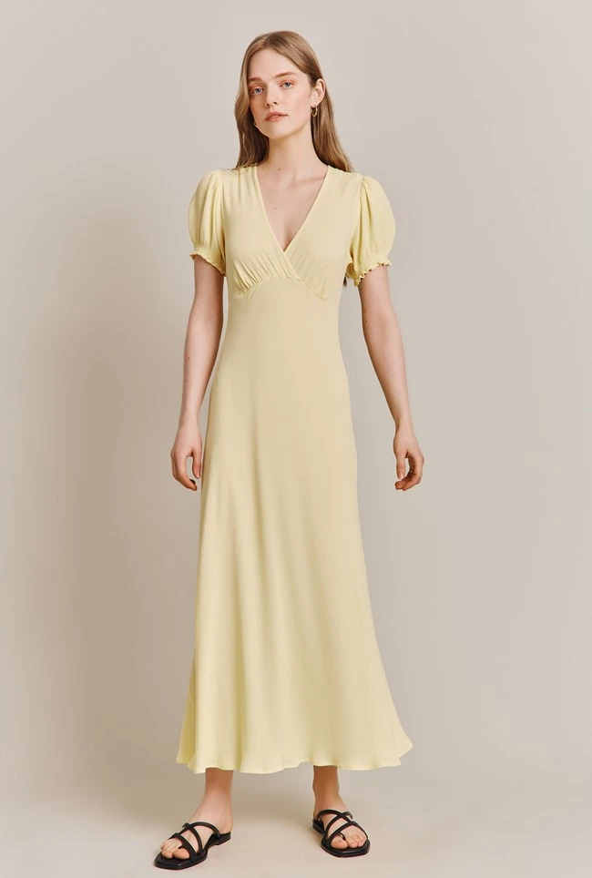Poet Crepe Midi Dress Yellow 3 Poet Crepe Midi Dress Yellow - Image 3