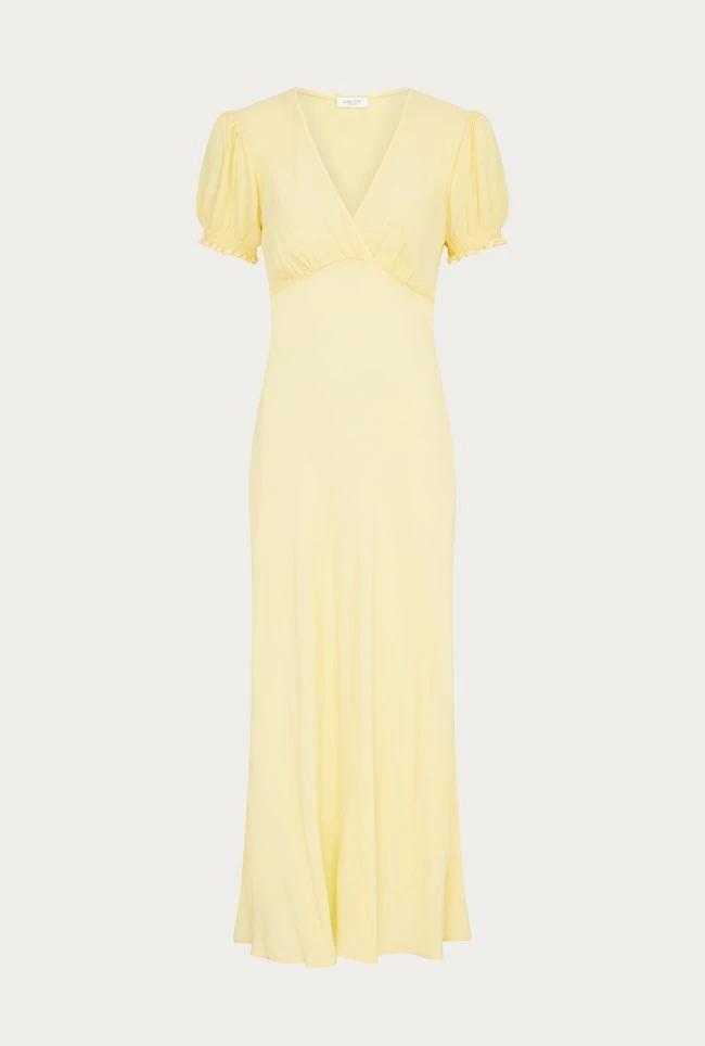 Poet Crepe Midi Dress Yellow 5 Poet Crepe Midi Dress Yellow - Image 5