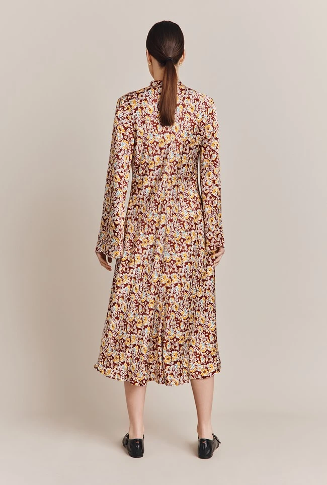 Ayla Satin Midi Dress Sandy Floral 4 Ayla Satin Midi Dress Sandy Floral - Image 4