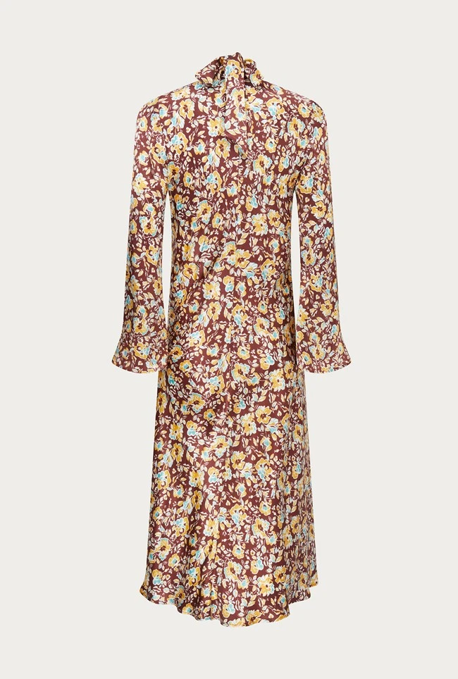 Ayla Satin Midi Dress Sandy Floral 5 Ayla Satin Midi Dress Sandy Floral - Image 5