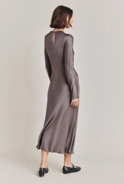 Freya Satin Midi Dress Grey -Top Sell Dress Sales Store D06G048 B03 28775 650px 964px