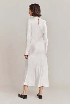 Freya Satin Midi Dress Ivory -Top Sell Dress Sales Store D06G048 M12 28470 650px 964px