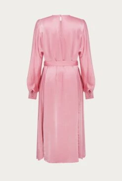Delia Midi Satin Dress Pink -Top Sell Dress Sales Store D06G049 H44 27187 650px 964px