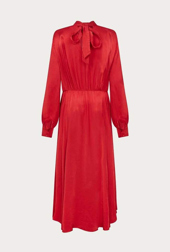 Miley Satin Midi Dress Carmine 6 Miley Satin Midi Dress Carmine - Image 6