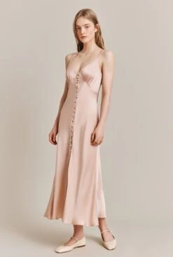 Jada Satin Midi Dress Oyster -Top Sell Dress Sales Store D06G052 N29 27618 650px 964px