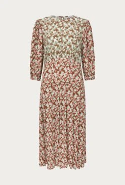 Iris Midi Dress Maroon Floral -Top Sell Dress Sales Store D06G054 Z52 27507 650px 964px