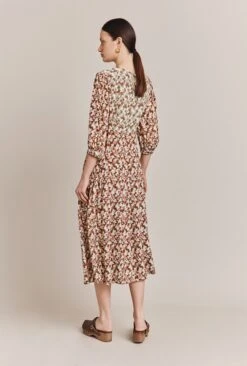 Iris Midi Dress Maroon Floral -Top Sell Dress Sales Store D06G054 Z52 27509 650px 964px