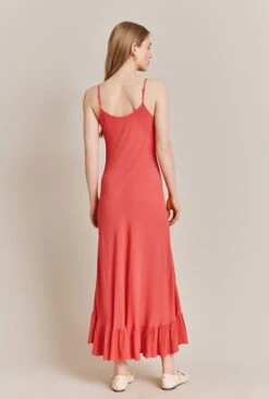 Isabella Crepe Midi Dress Coral -Top Sell Dress Sales Store D06G061 F05 27694 650px 964px