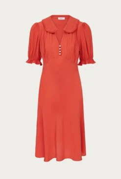 Lili Crepe Knee Length Dress Burnt Orange 9 Lili Crepe Knee Length Dress Burnt Orange -Top Sell Dress Sales Store D06G066 F16 27932 650px 964px