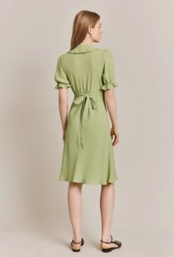 Lili Crepe Knee Length Dress Leaf -Top Sell Dress Sales Store D06G066 J22 27906 650px 964px