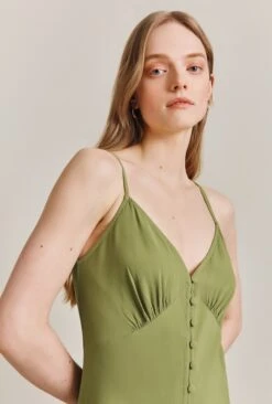 Sofia Crepe Midi Dress Green