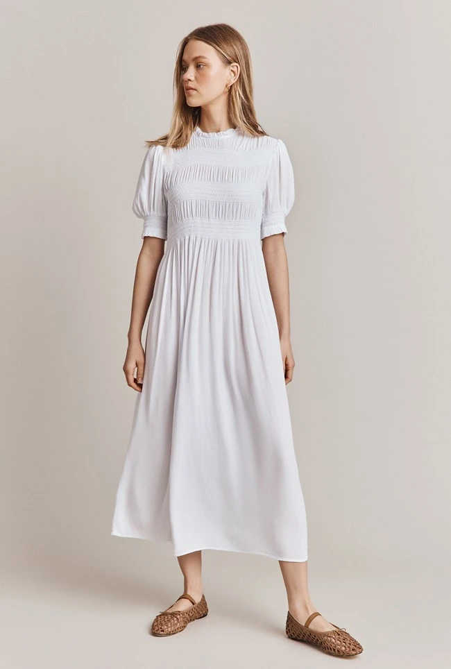 Eloise Crepe Midi Dress White 3 Eloise Crepe Midi Dress White - Image 3