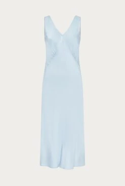 Summer Satin Midi Dress Chambray Blue 9 Summer Satin Midi Dress Chambray Blue -Top Sell Dress Sales Store D06G078 K26 27715 650px 964px