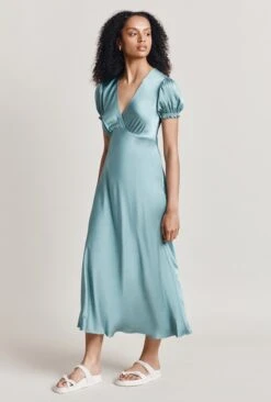 Clemence Satin Midi Dress Petrol Green 8 Clemence Satin Midi Dress Petrol Green -Top Sell Dress Sales Store D06G084 K72 28040 650px 964px