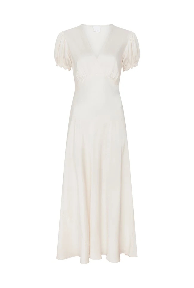 Clemence Satin Midi Dress Ivory 5 Clemence Satin Midi Dress Ivory - Image 5
