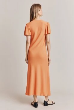 Laura Crepe Midi Dress Orange -Top Sell Dress Sales Store D06G085 F23 27817 650px 964px