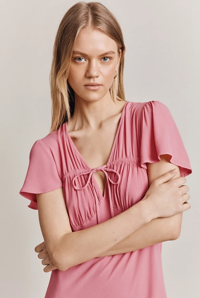 Laura Crepe Midi Dress Pale Rose 2 Laura Crepe Midi Dress Pale Rose - Image 2