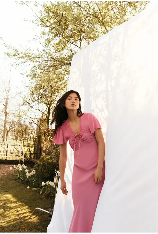 Laura Crepe Midi Dress Pale Rose 1 Laura Crepe Midi Dress Pale Rose