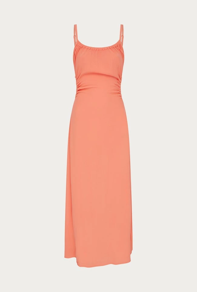 Sophie Crepe Midi Dress Coral 5 Sophie Crepe Midi Dress Coral - Image 5