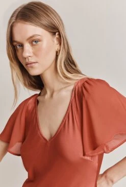 Jennifer Satin Midi Dress Orange 7 Jennifer Satin Midi Dress Orange -Top Sell Dress Sales Store D06G089 F06 28402 650px 964px