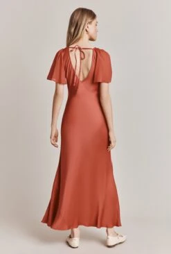 Jennifer Satin Midi Dress Orange 8 Jennifer Satin Midi Dress Orange -Top Sell Dress Sales Store D06G089 F06 28403 650px 964px