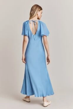 Jennifer Satin Midi Dress Cornflower Blue -Top Sell Dress Sales Store D06G089 K92 28418 650px 964px