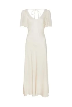 Jennifer Satin Midi Dress Ivory -Top Sell Dress Sales Store D06G089 M12 28411 650px 964px