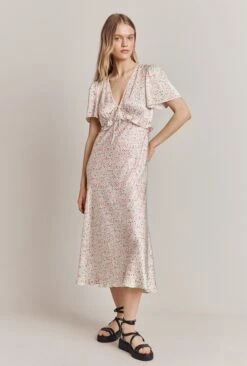 Bibi Satin Midi Dress Cream Bubble -Top Sell Dress Sales Store D06G094 Z57 28174 650px 964px