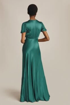 Delphine Satin Maxi Dress Emerald Green 7 Delphine Satin Maxi Dress Emerald Green -Top Sell Dress Sales Store D07G022 J35 28475 650px 964px