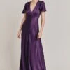 Delphine Satin Maxi Dress Blackberry