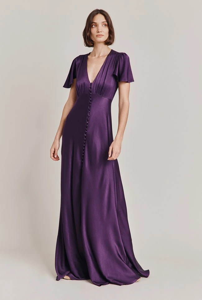 Delphine Satin Maxi Dress Blackberry 1 Delphine Satin Maxi Dress Blackberry