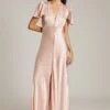 Delphine Satin Maxi Dress Boudoir Pink