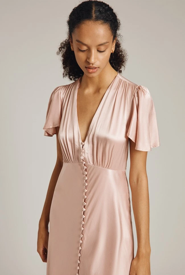 Delphine Satin Maxi Dress Boudoir Pink 2 Delphine Satin Maxi Dress Boudoir Pink - Image 2