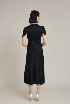 Grace Satin Midi Dress Black -Top Sell Dress Sales Store D07G023 A01 29039 650px 964px