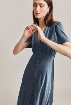 Grace Satin Midi Dress Blue Mirage -Top Sell Dress Sales Store D07G023 K60 28695 650px 964px