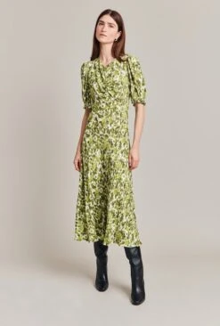 Lainey Crepe Midi Dress Green Ikat -Top Sell Dress Sales Store D07G027 Z76 28784 650px 964px