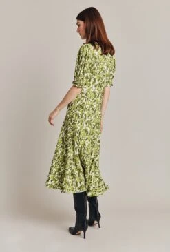 Lainey Crepe Midi Dress Green Ikat -Top Sell Dress Sales Store D07G027 Z76 28788 650px 964px