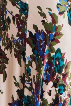 Beatrix Satin Midi Dress Green Floral -Top Sell Dress Sales Store D07G029 Z34 28942 650px 964px