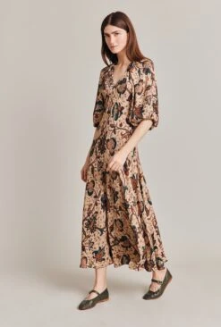 Dana Crepe Midi Dress Cream Jacobean Floral 11 Dana Crepe Midi Dress Cream Jacobean Floral -Top Sell Dress Sales Store D07G030 Z87 28806 650px 964px