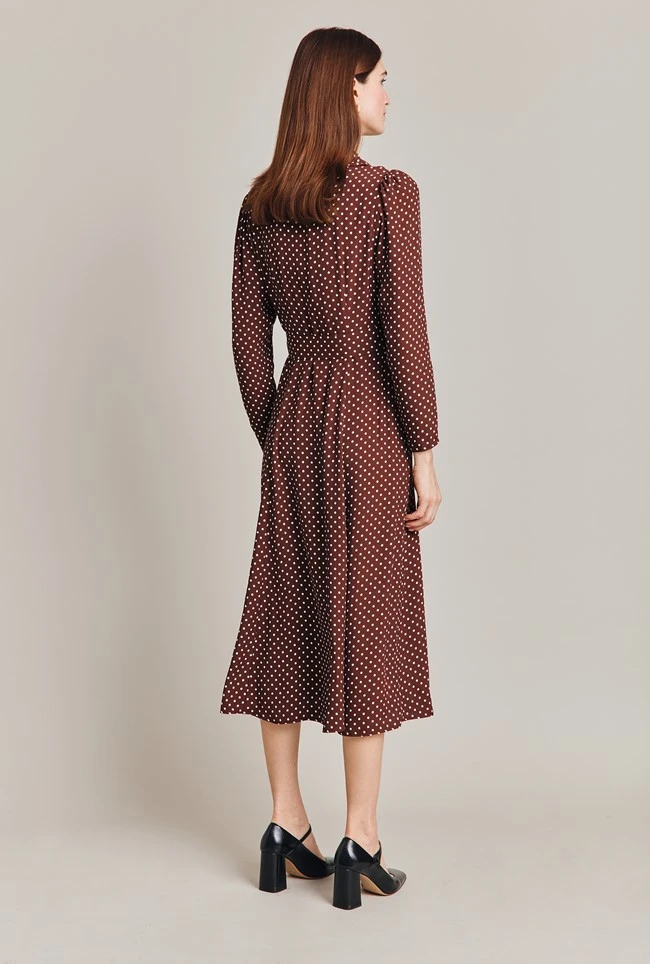 Lucinda Satin Midi Dress Russet Spot 4 Lucinda Satin Midi Dress Russet Spot - Image 4