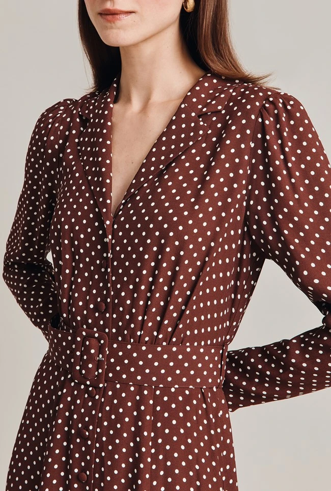 Lucinda Satin Midi Dress Russet Spot 5 Lucinda Satin Midi Dress Russet Spot - Image 5