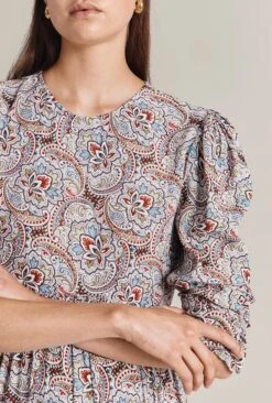 Maya Crepe Midi Dress Blue Paisley Star 8 Maya Crepe Midi Dress Blue Paisley Star -Top Sell Dress Sales Store D07G043 Z05 29558 650px 964px