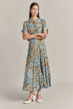 Harriet Crepe Midi Dress Blue Tapestry -Top Sell Dress Sales Store D07G044 Z06 29161 650px 964px