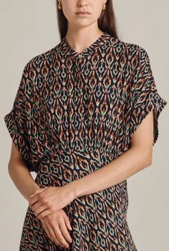 Harriet Crepe Midi Dress Black Soft Ikat 9 Harriet Crepe Midi Dress Black Soft Ikat -Top Sell Dress Sales Store D07G044 Z07 29286 650px 964px