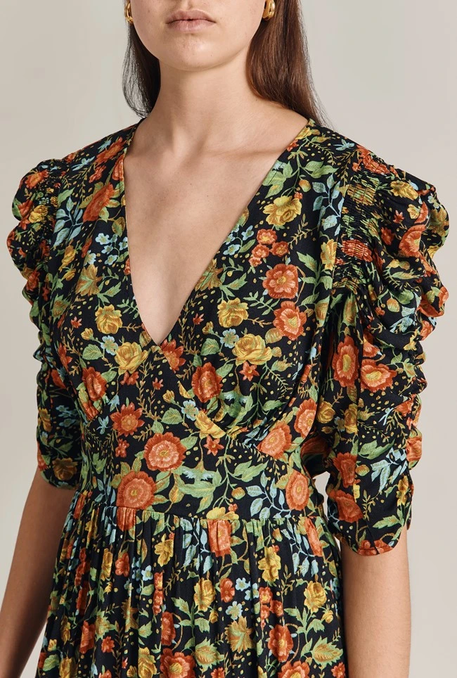 Sarah Crepe Midi Dress Classic Floral 4 Sarah Crepe Midi Dress Classic Floral - Image 4